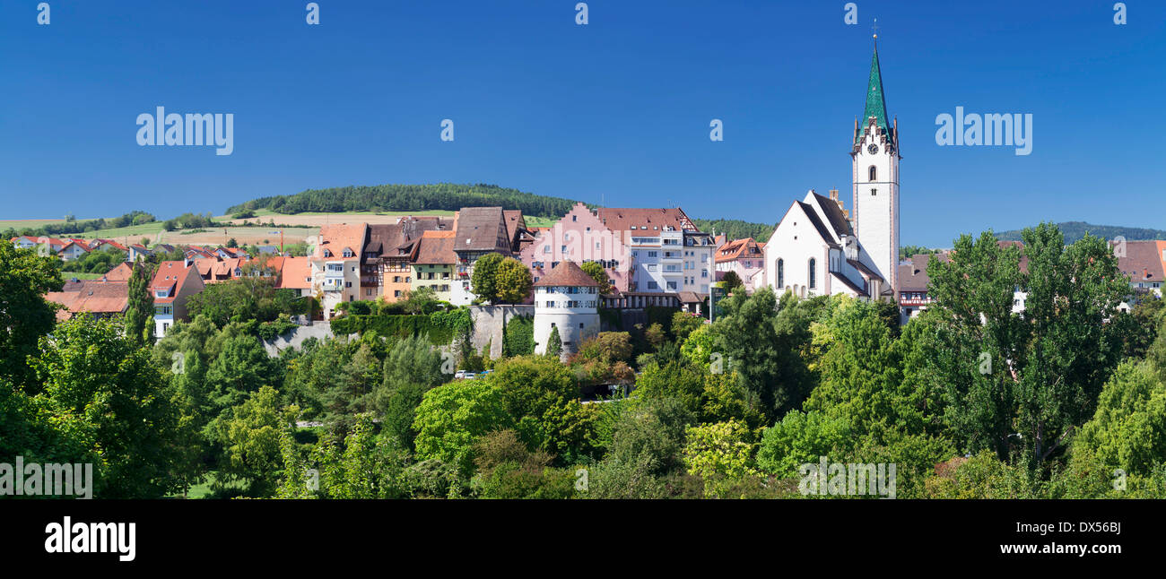 Historic centre and Church of the Assumption, Engen, Baden-Württemberg, Germany Stock Photo
