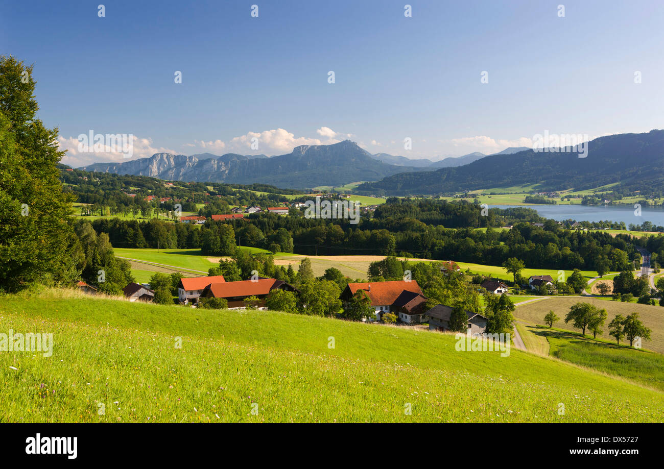 Landscape around Irrsee lake, Zell am Moos, Salzkammergut, Austria Stock Photo