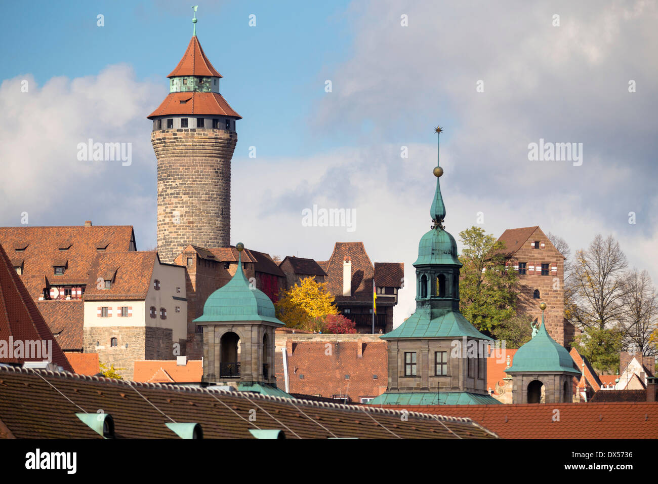 Sinwellturm Tower, part of the Nuremberg Imperial Castle, Nuremberg, Middle Franconia, Franconia, Germany Stock Photo