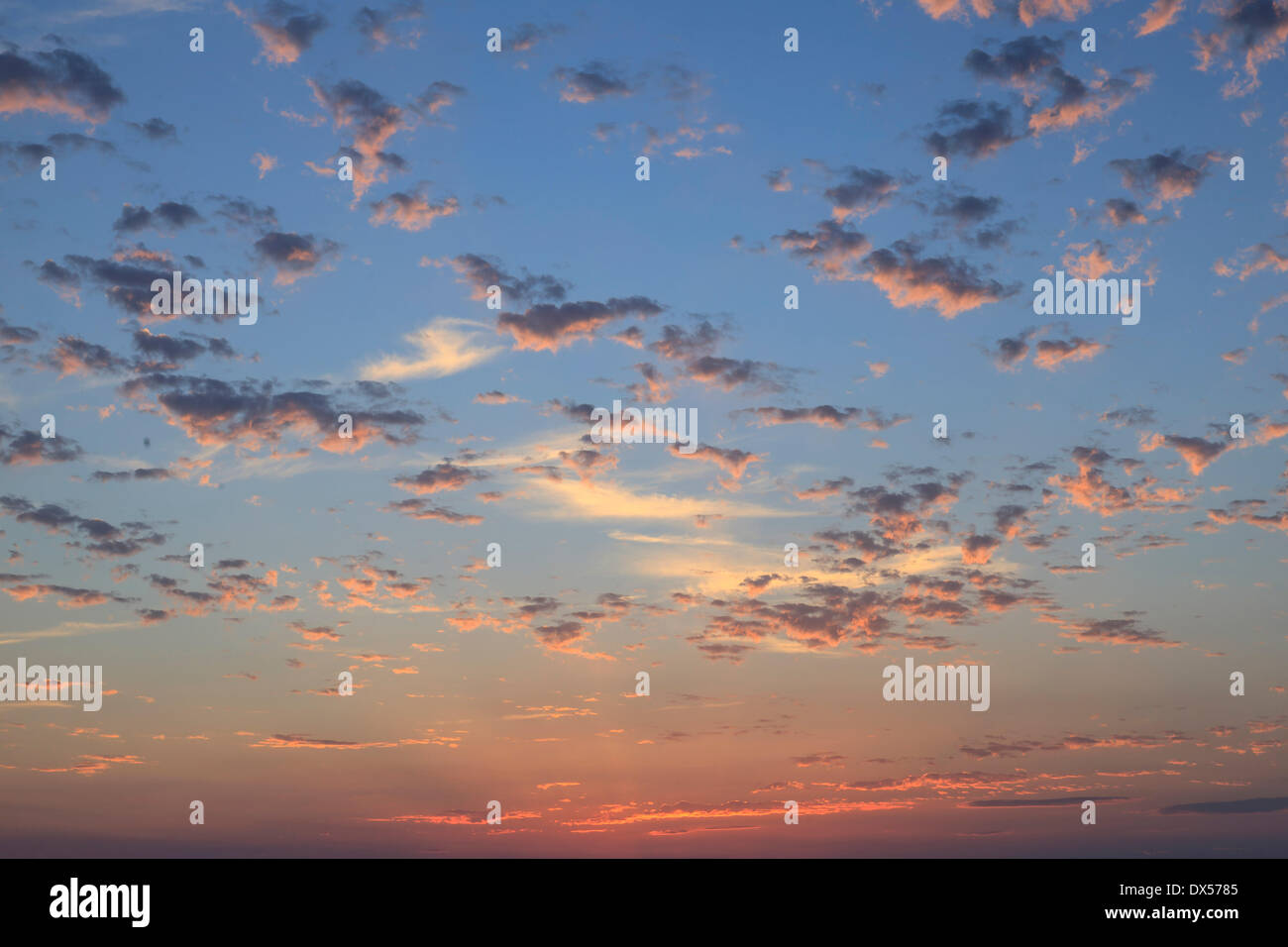 Sky at sunset, Masirah or Mazeira Island, Oman Stock Photo