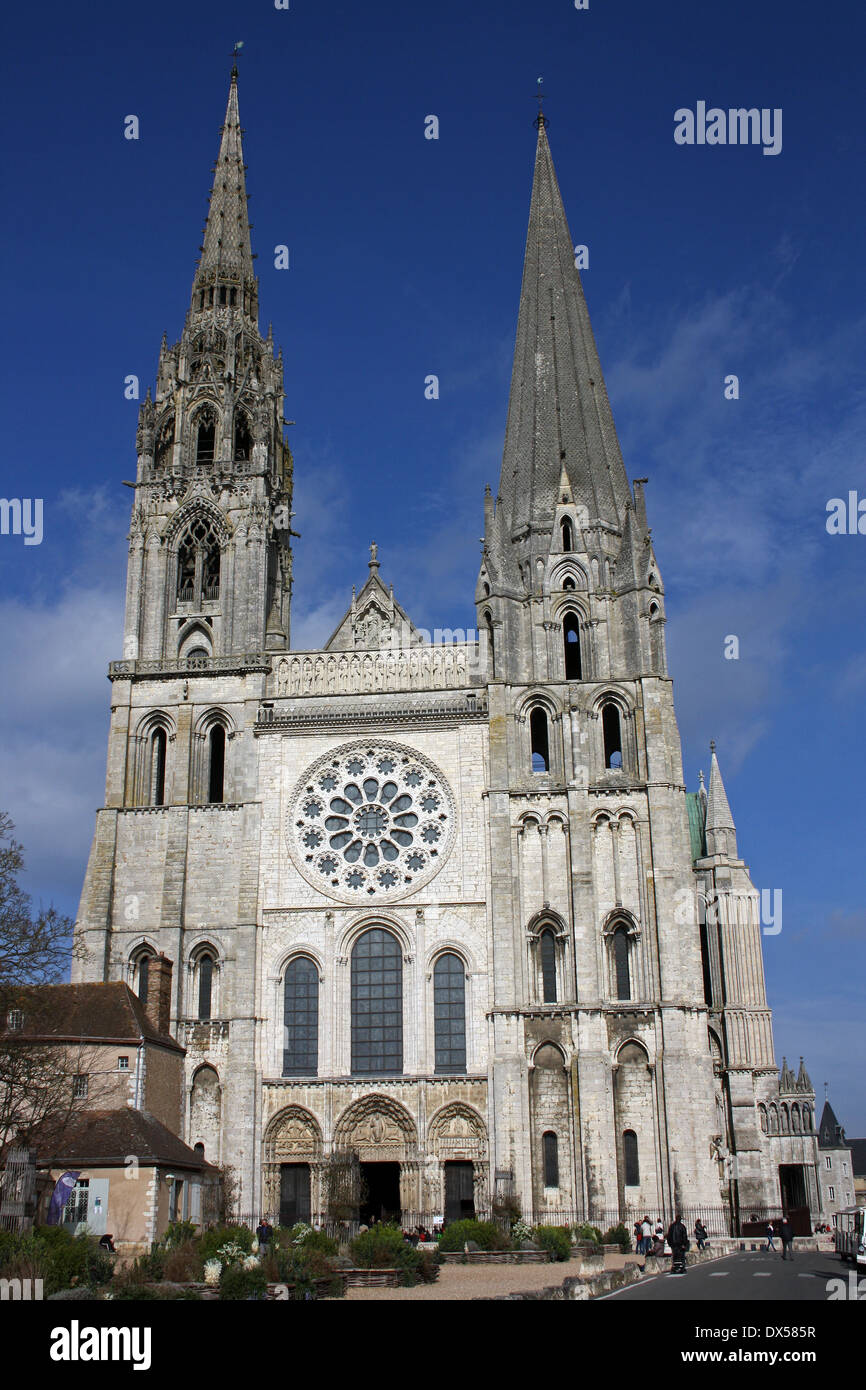 West facade of Chartres Notre Dame Cathedral Stock Photo 67728355 Alamy