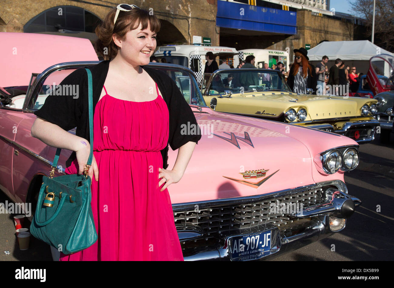 The Classic Car Boot Sale at the Southbank Centre, South Bank, London, UK. Vintage cars, fashion The Classic Car Boot Sale at the Southbank Centre, South Bank, London, UK. Vintage cars, fashion