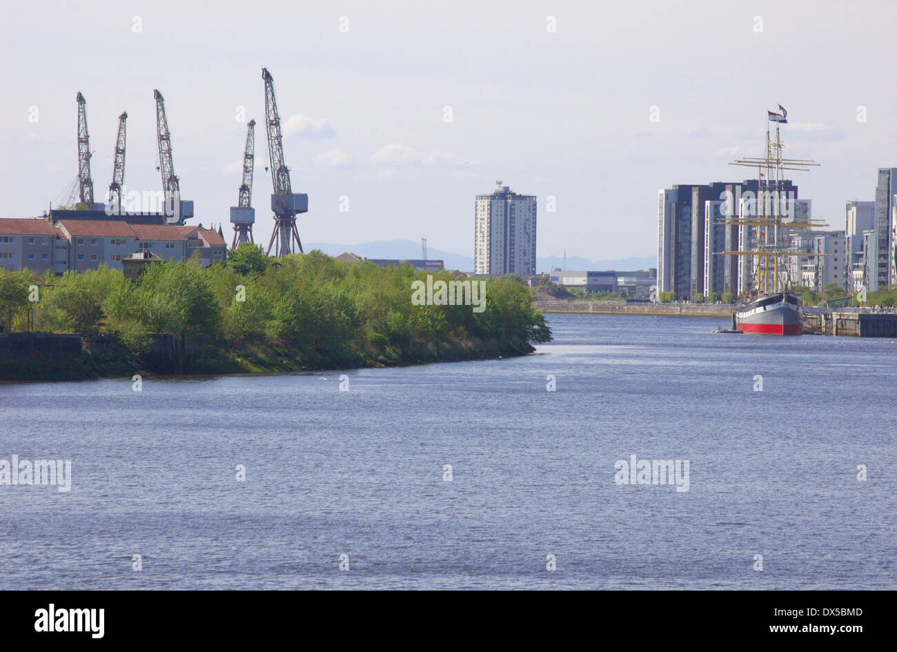 Partick and Govan waterfronts in Glasgow, Scotland Stock Photo
