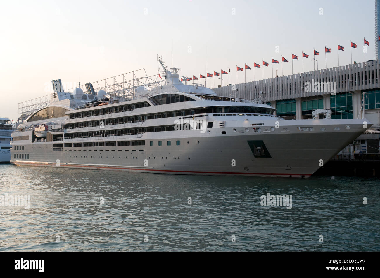 The cruise ship Le Soleal was launched in 2012 and her maiden voyage started in July 2013. It is seen moored in Hong Kong Stock Photo