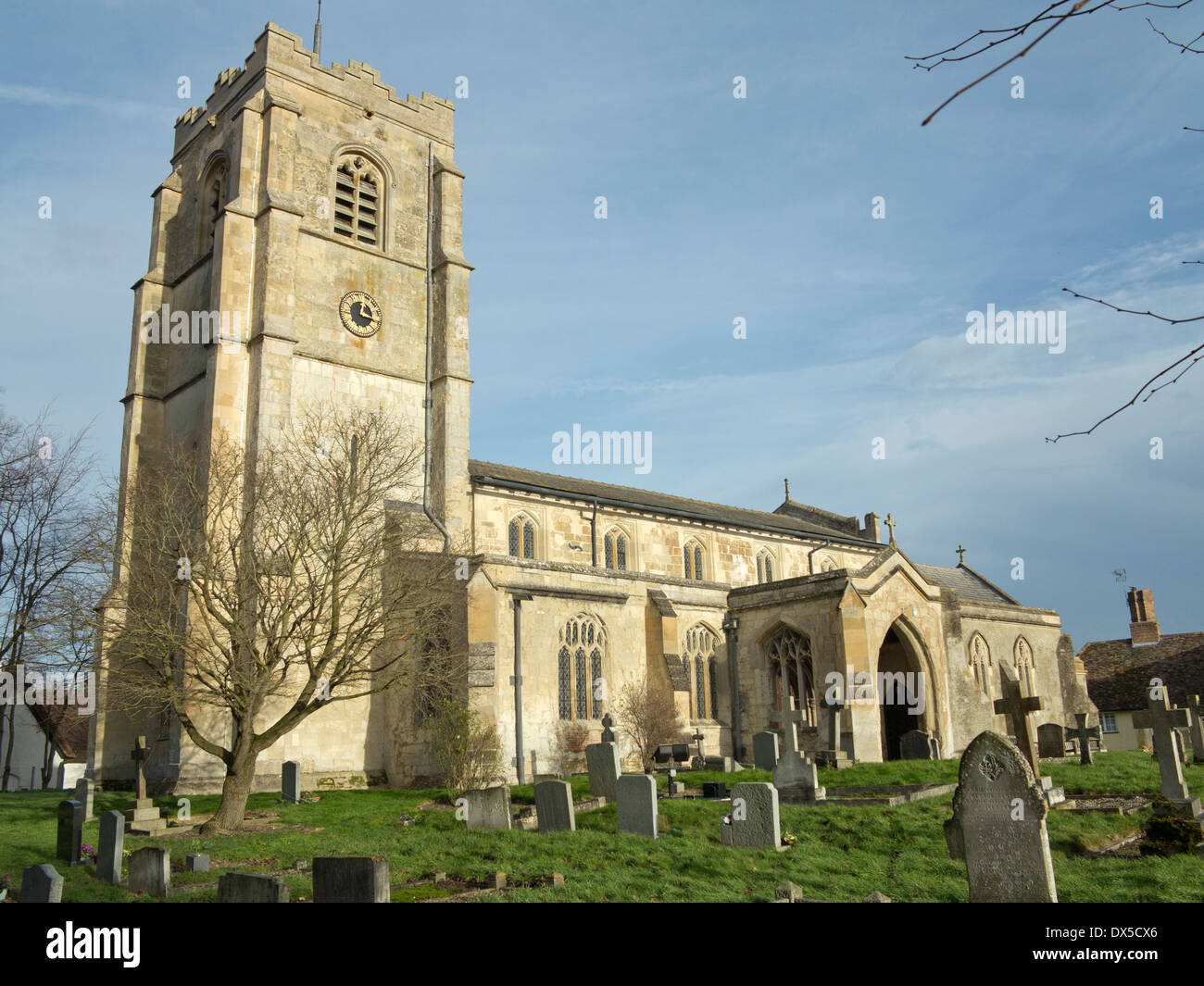 exterior of All Saints church in village of Barrington, Cambridgeshire