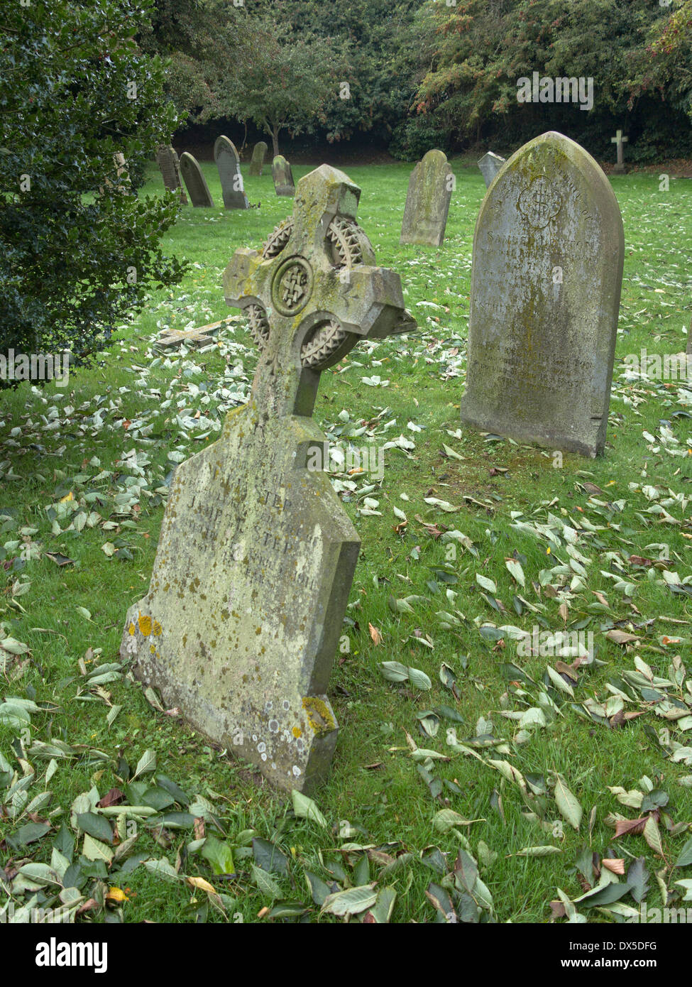Old gravestones in church graveyard in Wells next the Sea, North