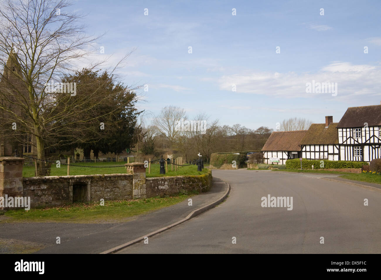 Tong Shropshire England UK St Bartholomews Church and Riding School in