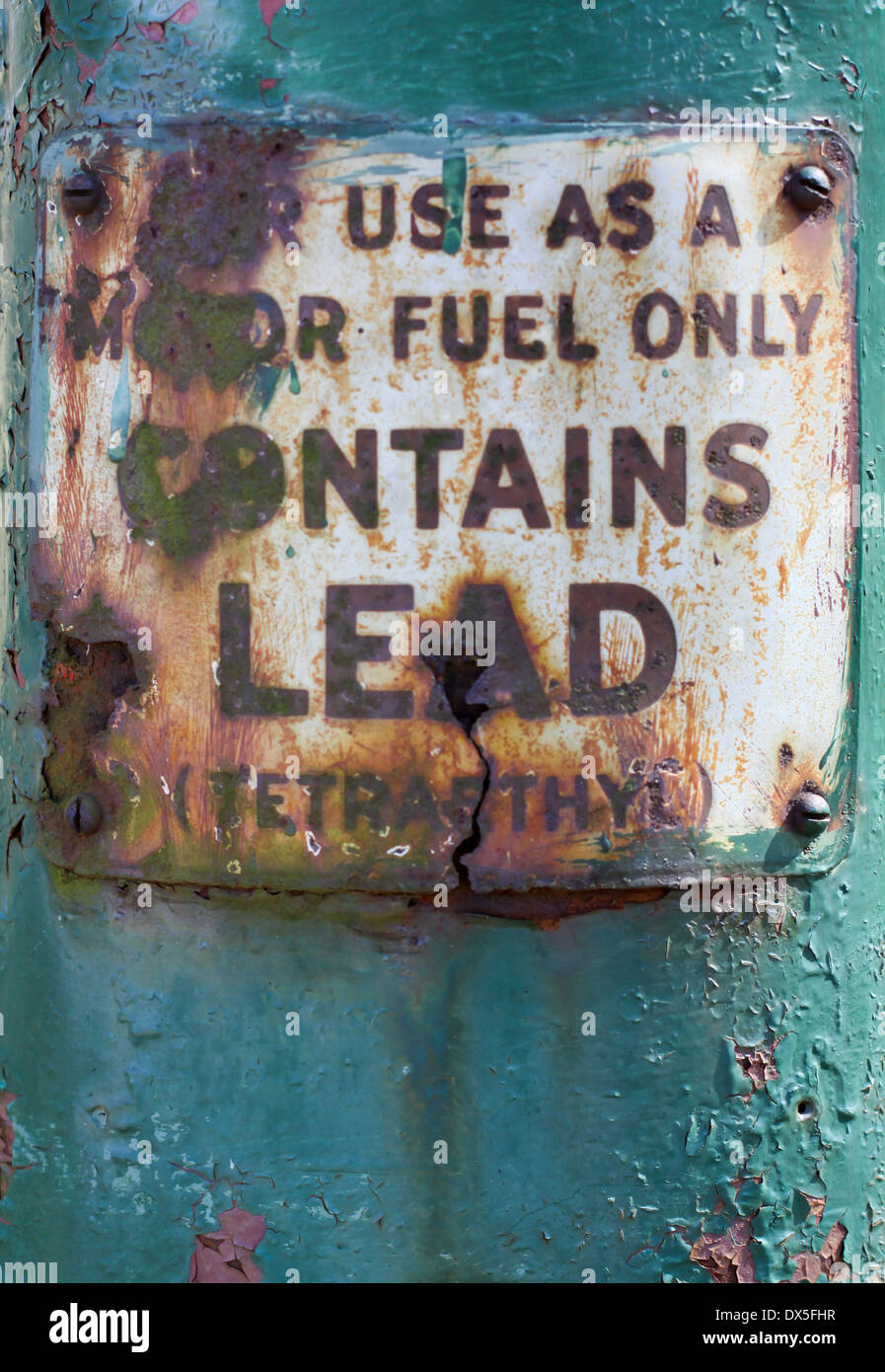 Vintage Sign for Motor Fuel Stock Photo