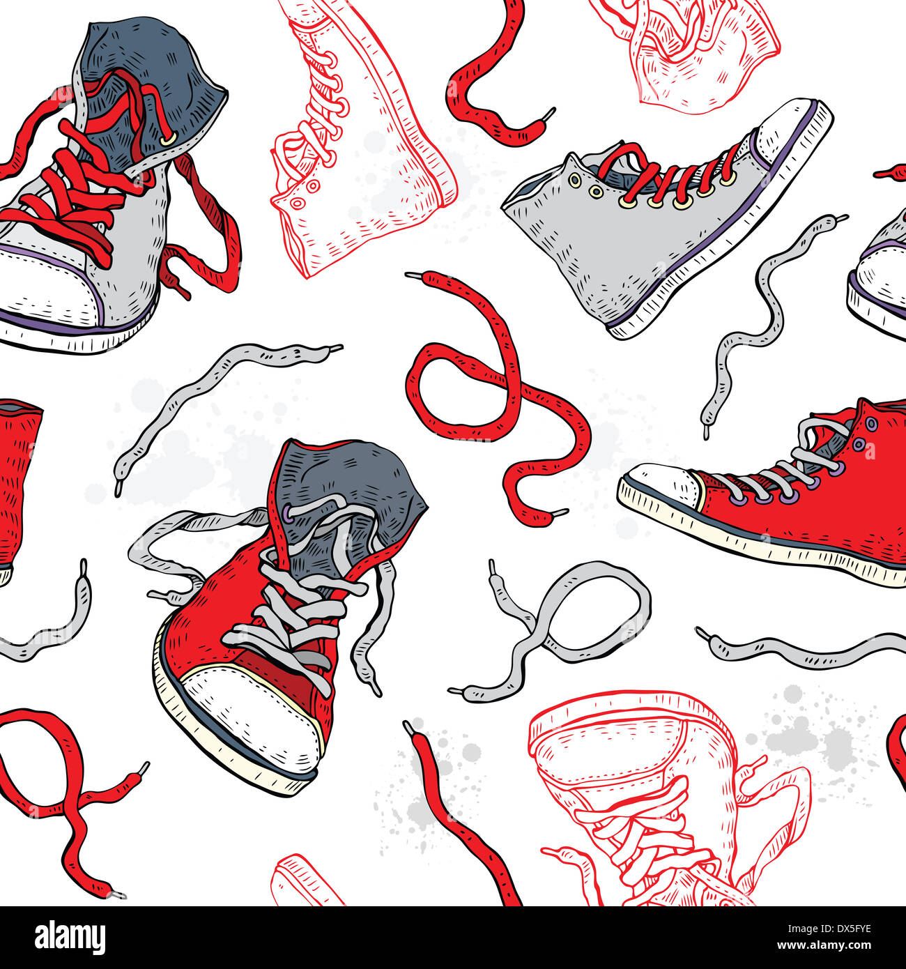 Sneakers. Shoes Seamless pattern Stock Photo - Alamy