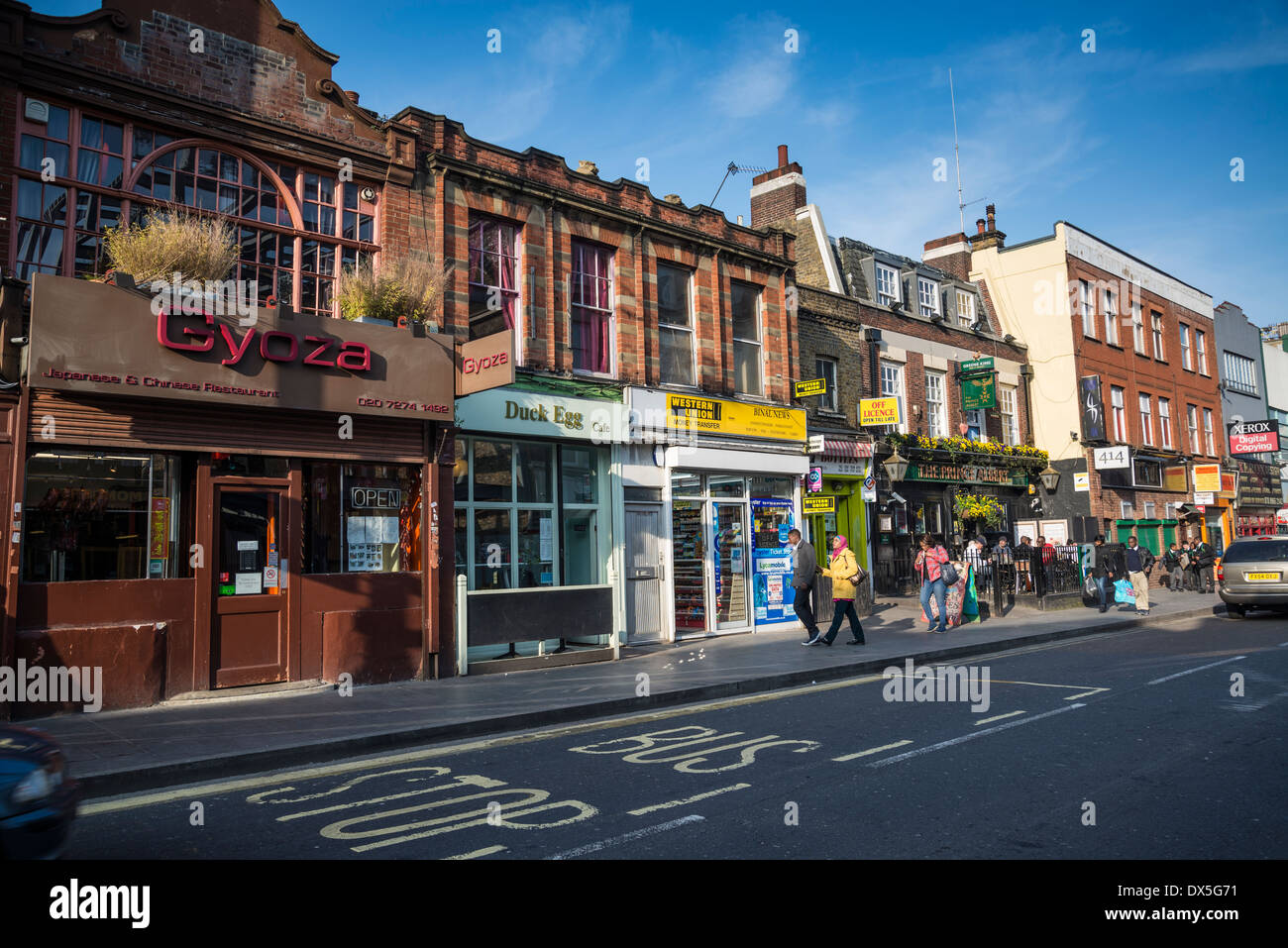 Row of shops and restaurants in Coldharbour Lane, Brixton, London, UK Stock Photo Alamy