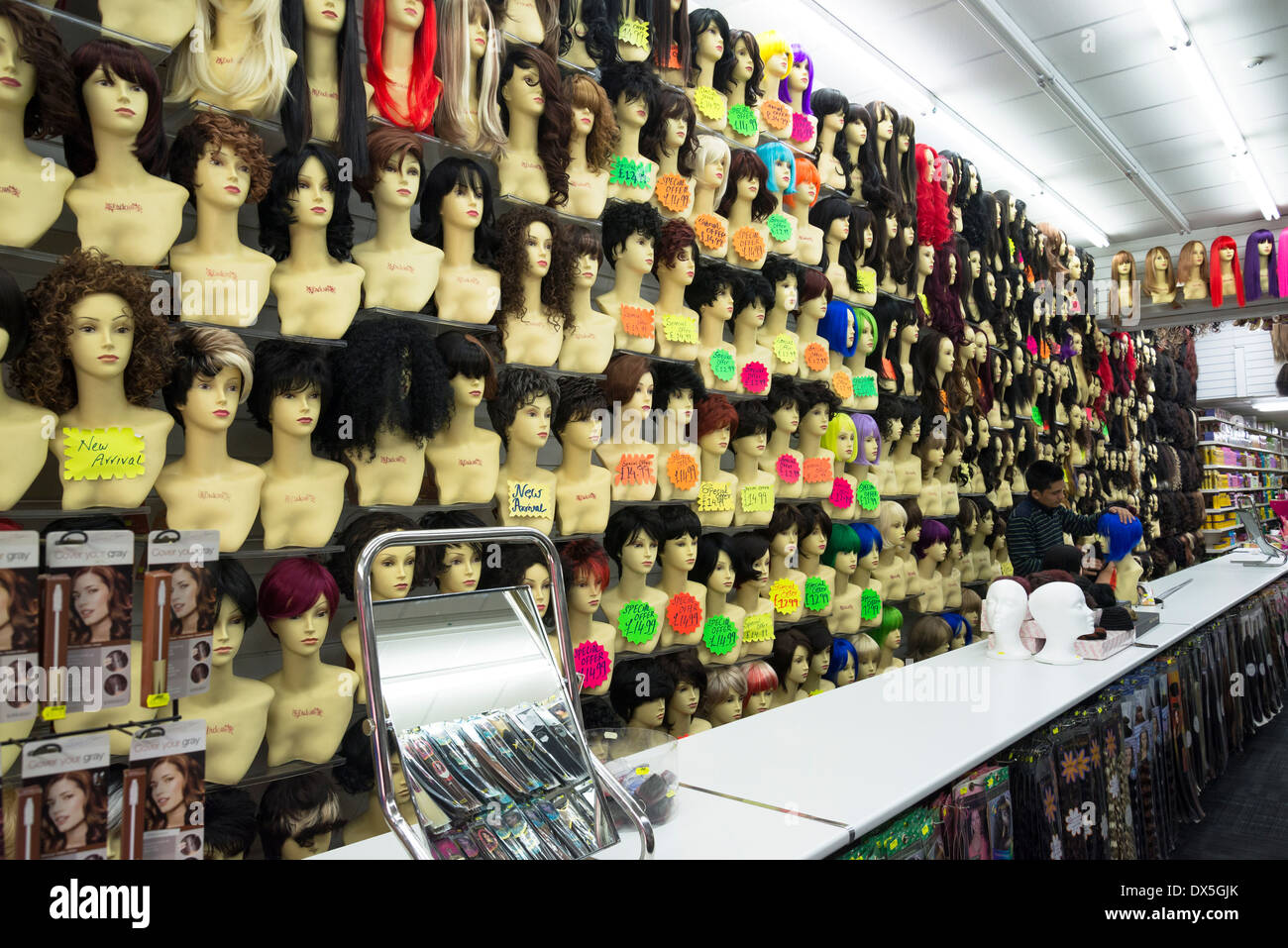 Wigs and hair extension shop, Brixton, London, UK Stock Photo - Alamy