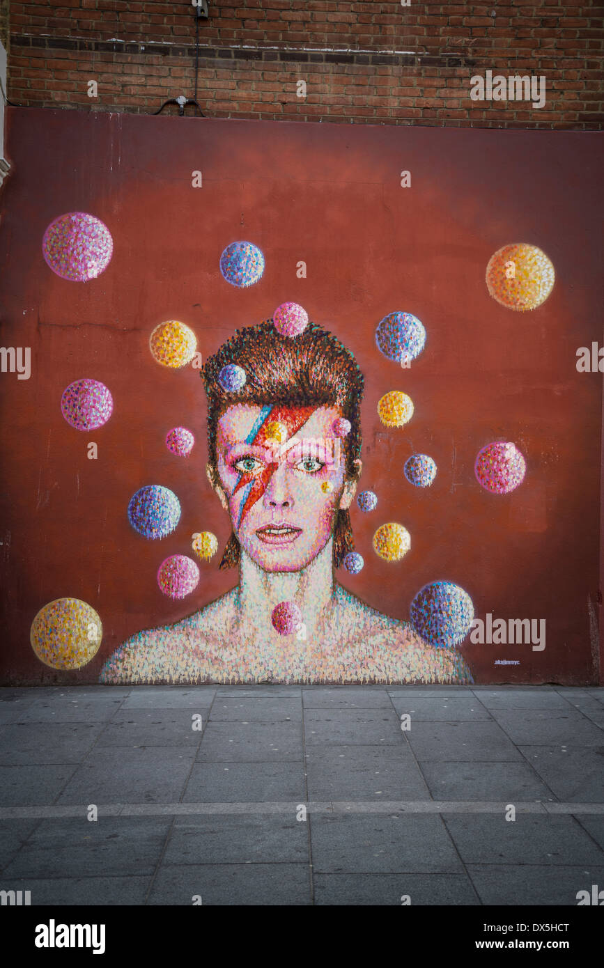David Bowie mural, Brixton, London, UK Stock Photo