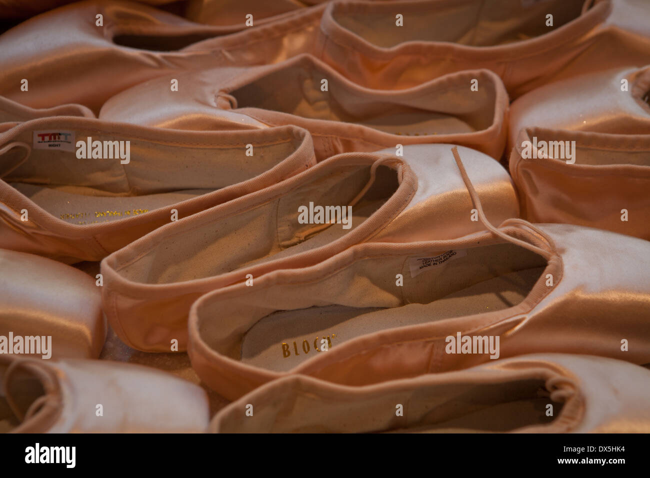 pink block ballet shoes Stock Photo