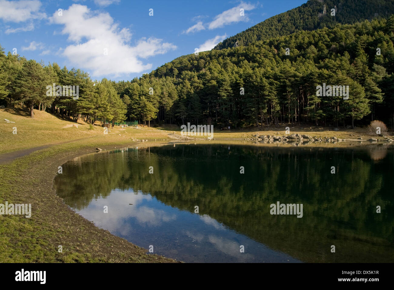 Engolasters lake in the Pyrenees, Andorra. Stock Photo