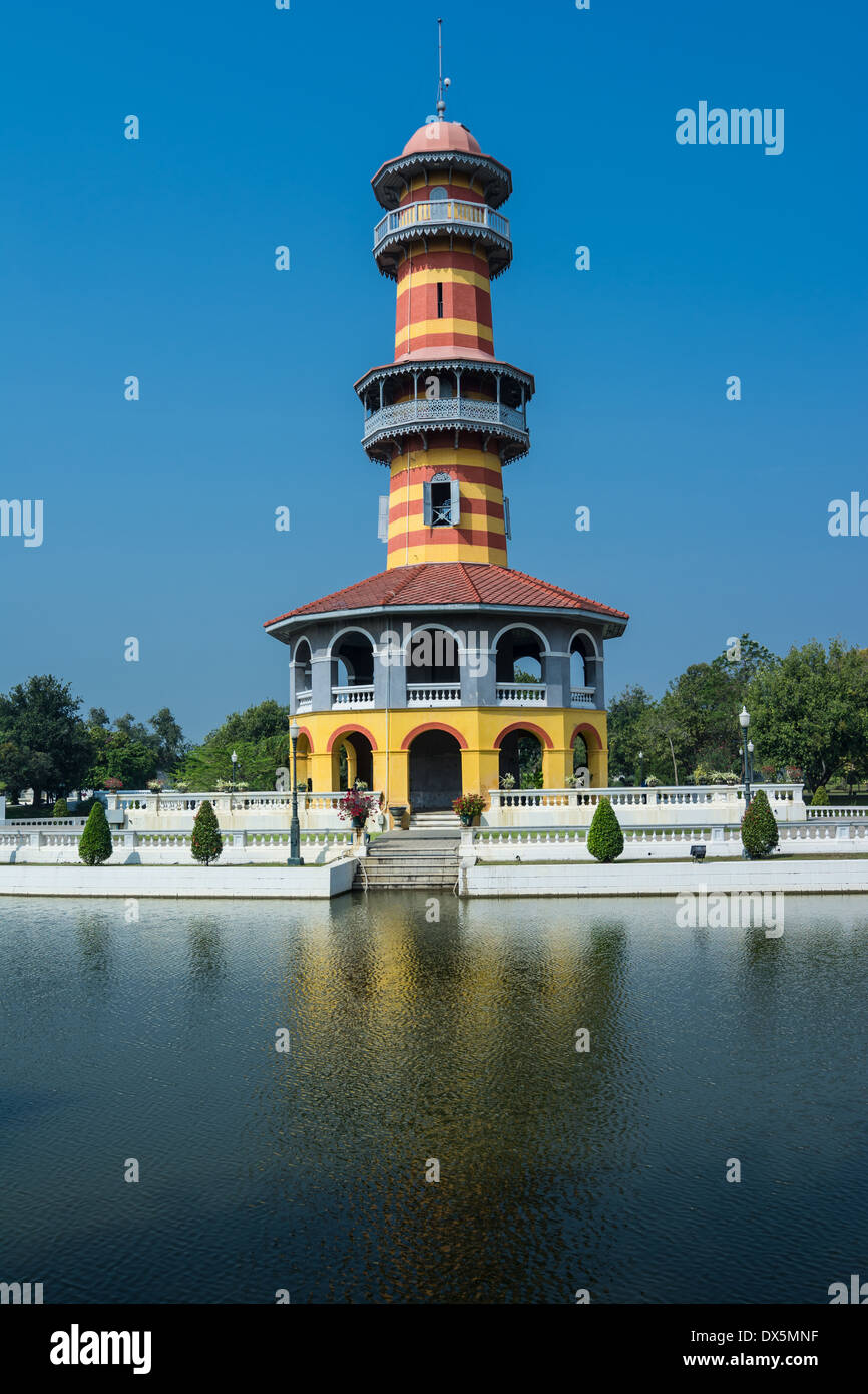 Observator tower into the royal garden, Bang Pa-In, Thailand Stock Photo