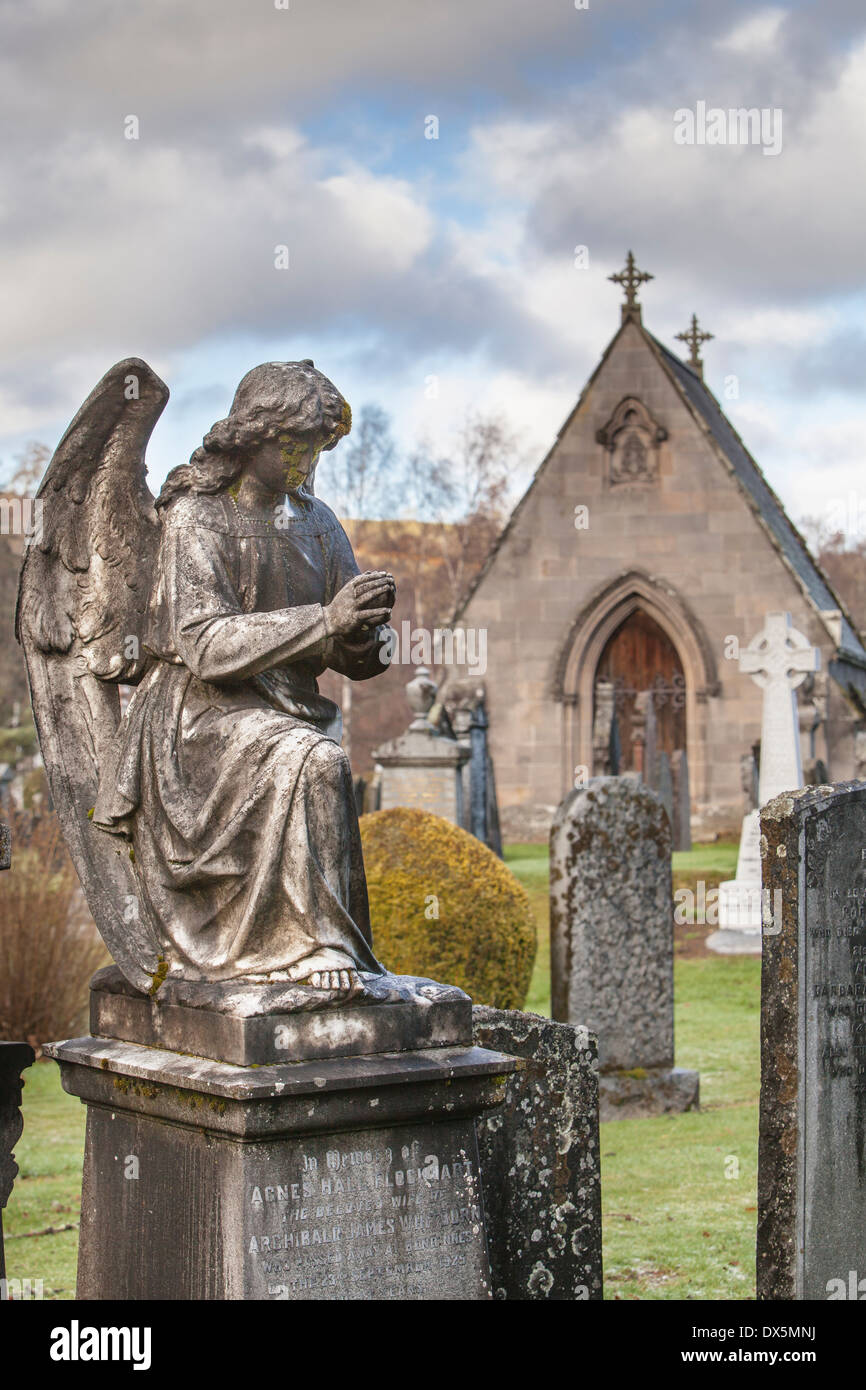 Churchyard at Aberlour in Moray, Scotland. Stock Photo