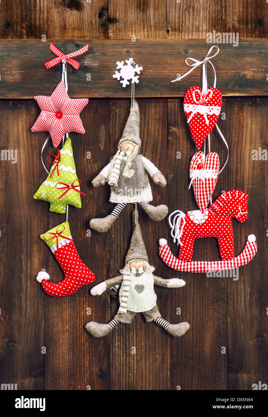 Christmas decoration handmade toys hanging High Resolution Stock  Photography and Images - Alamy
