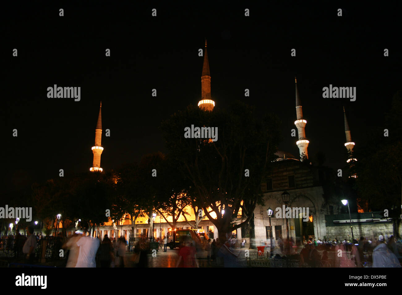 Ramadan month activities around  Sultanahmet-Blue Mosque in Istanbul,Turkey Stock Photo