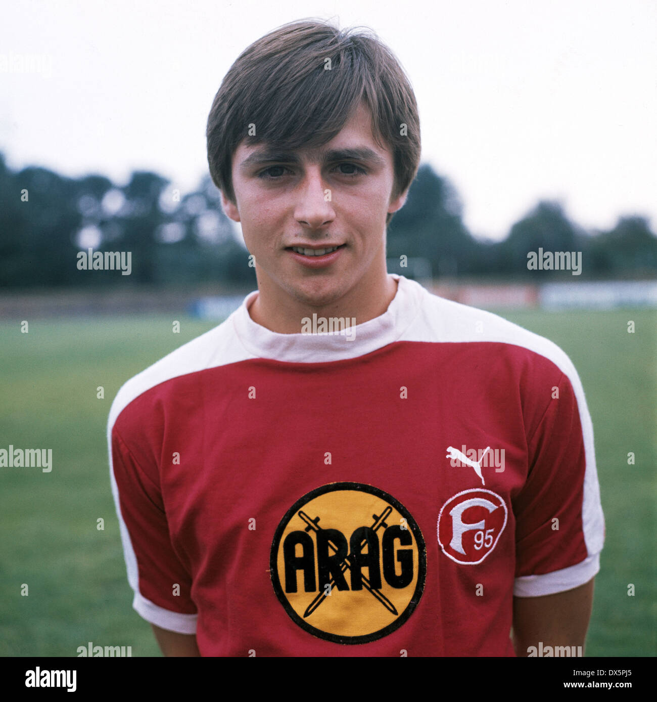 football, Bundesliga, 1976/1977, Fortuna Duesseldorf, team presentation, portrait Klaus Allofs Stock Photo