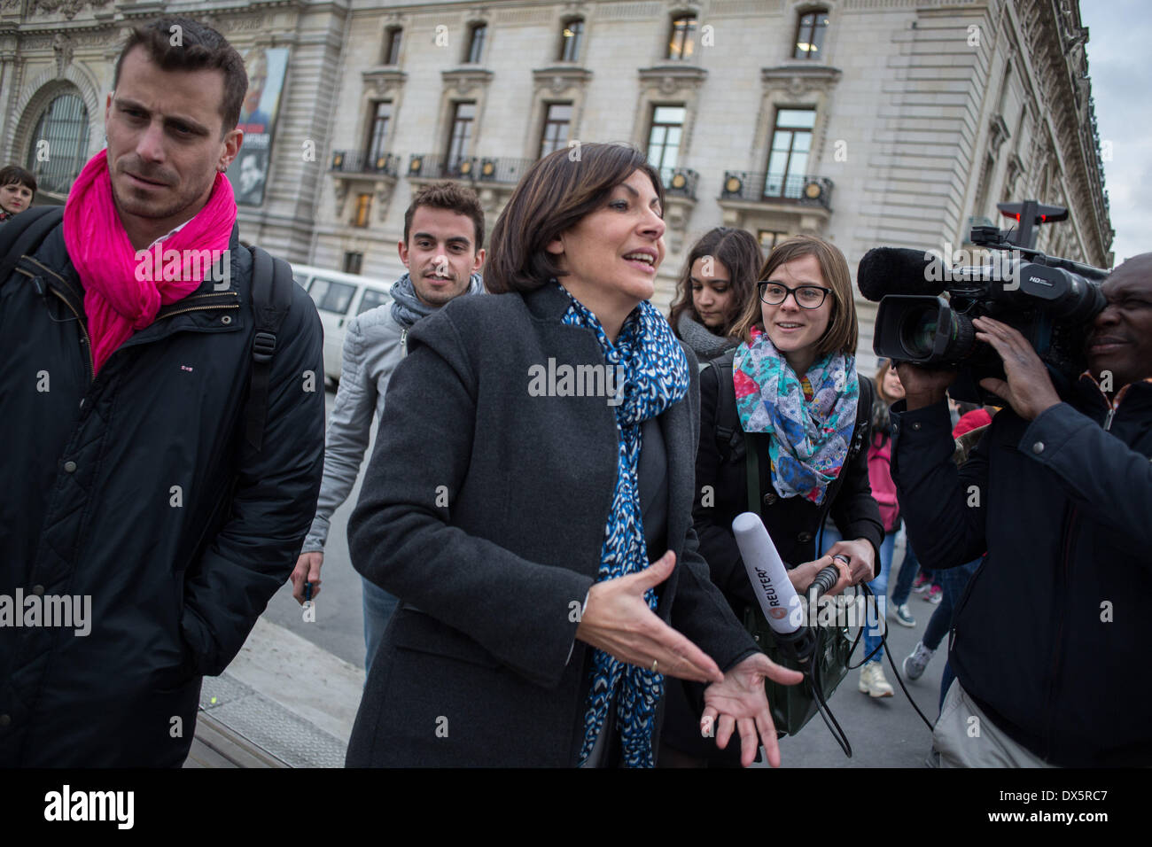 Paris, France. 18th Mar, 2014. Pop-up and collection of Anne Hidalgo themed Acting sustainably against pollution in Paris, France, on March 18, 2014. (Photo by Michael Bunel/NurPhoto) Credit:  Michael Bunel/NurPhoto/ZUMAPRESS.com/Alamy Live News Stock Photo
