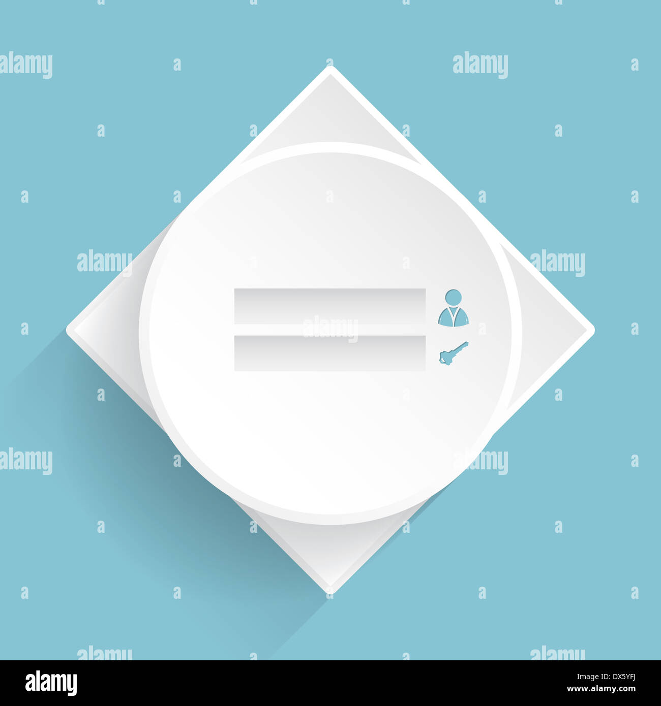 Simple login screen design with blue background Stock Photo - Alamy