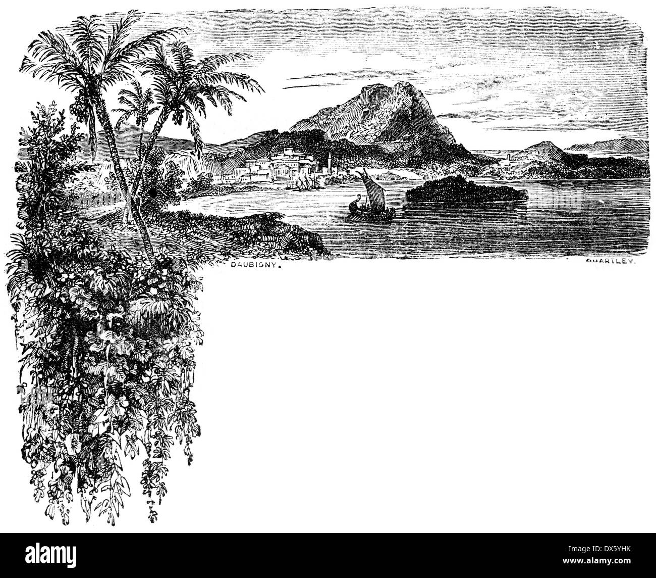 View of Ancient Greek city, illustration from book dated 1878 Stock Photo