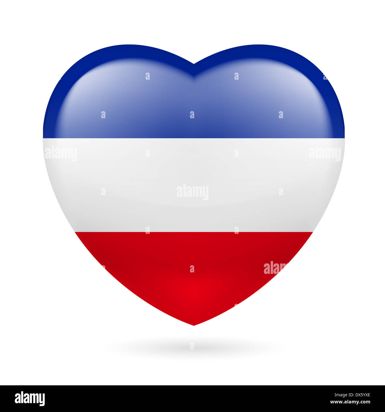 Heart with Yugoslavian flag colors. I love Yugoslavia Stock Photo