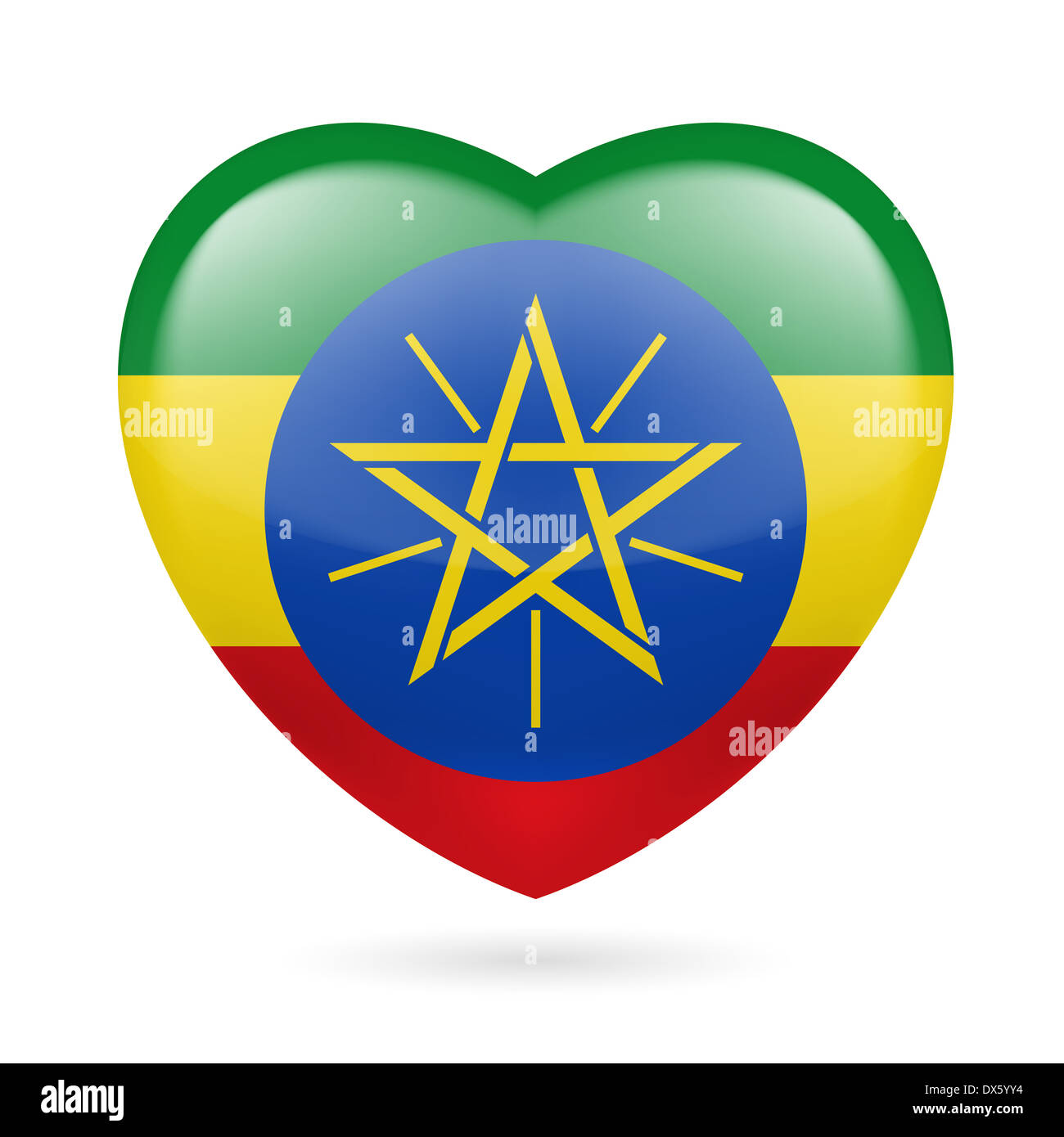 Heart with Ethiopian flag colors. I love Ethiopia Stock Photo Alamy