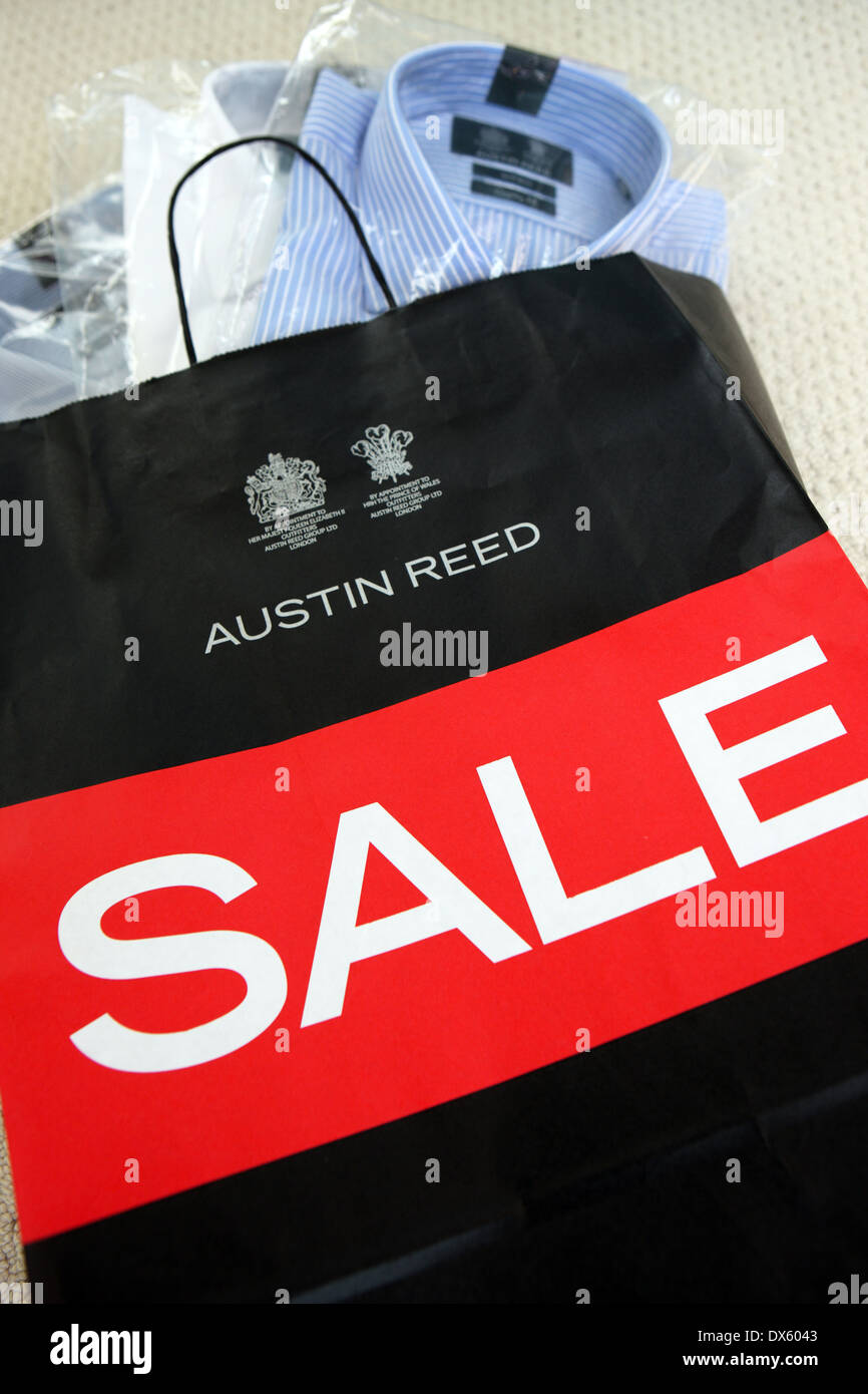 Austin Reed Sale Bag With Shirts Showing At The Top Stock Photo Alamy
