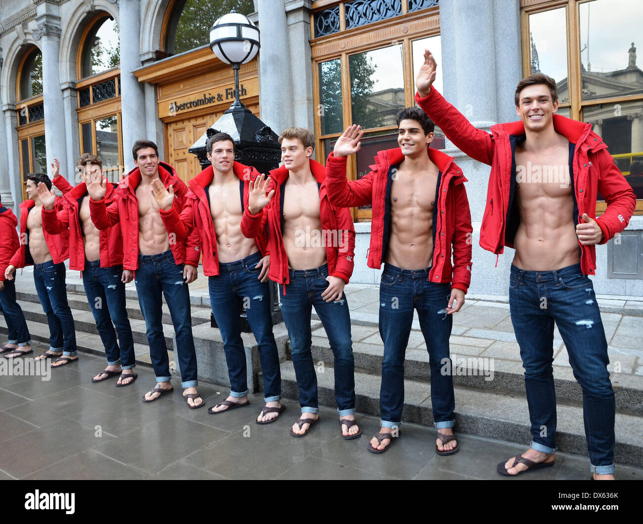 Models American retailer Abercrombie & Fitch opens a flagship store on  College Green Featuring: Models Where: Dublin, Ireland W Stock Photo - Alamy