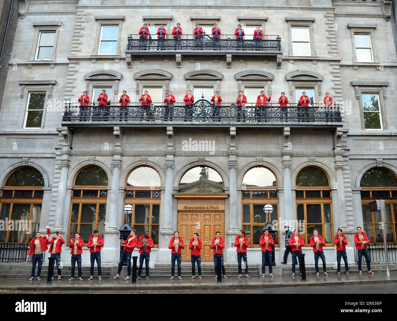 Atmosphere American retailer Abercrombie & Fitch opens a flagship store on  College Green Featuring: Atmosphere Where: Dublin, I Stock Photo - Alamy