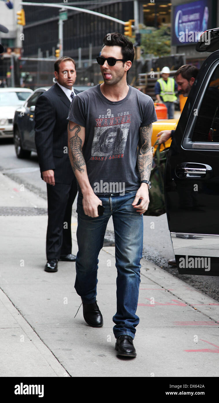Adam Levine Celebrities at the Ed Sullivan Theater for 'The Late Show with  David Letterman' Featuring: Adam Levine Where: New Y Stock Photo - Alamy