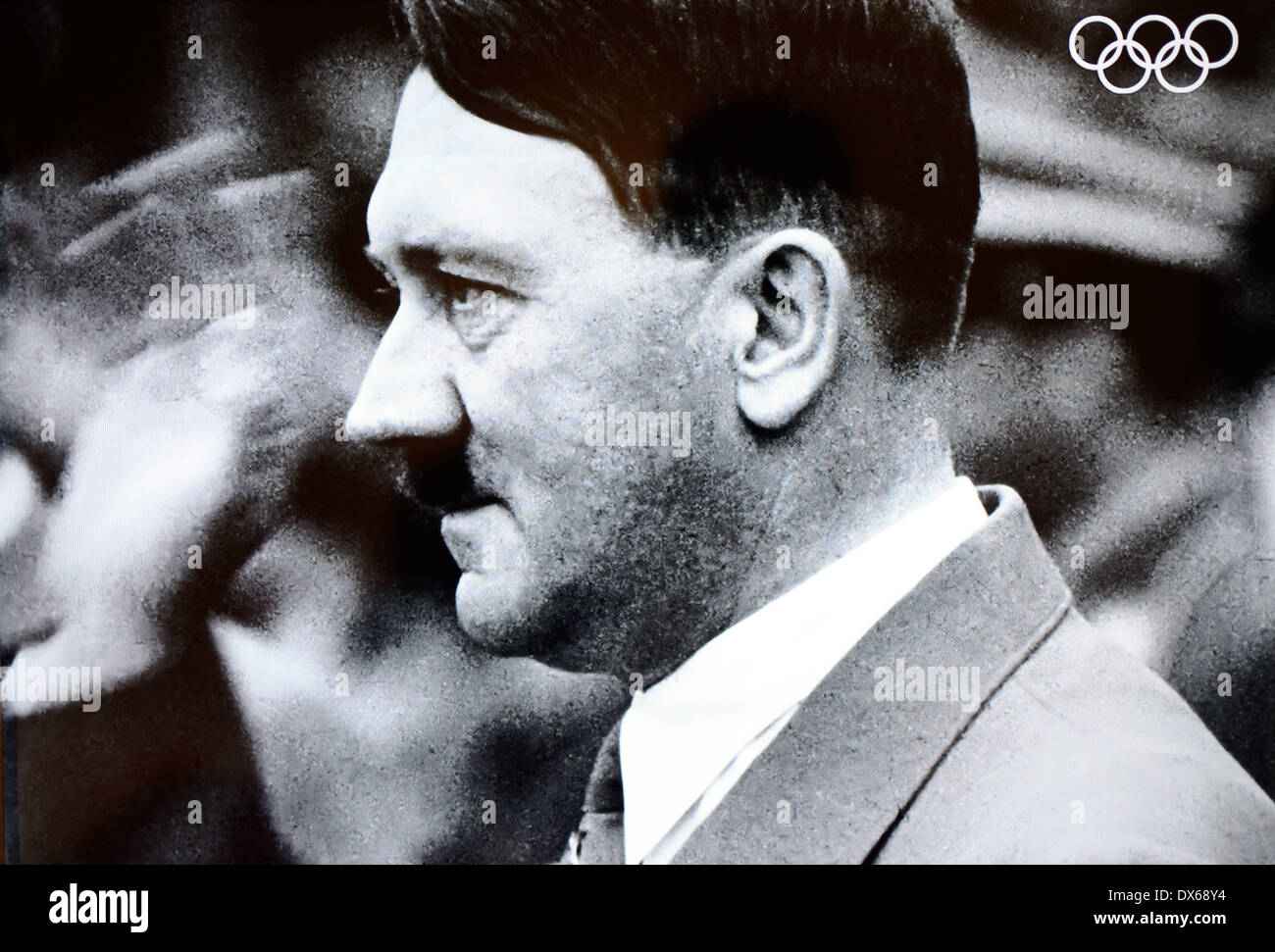 Portrait of Adolf Hitler at the 1936 Berlin Olympics or Berlin Olympic Games Stock Photo