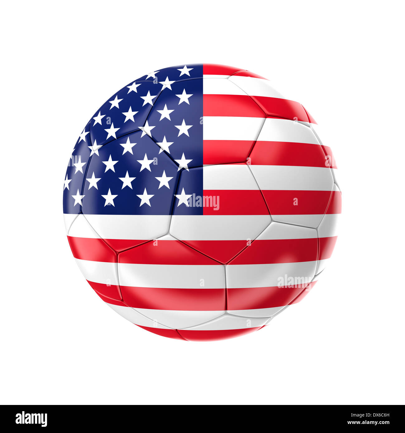 3d soccer ball with usa flag Stock Photo