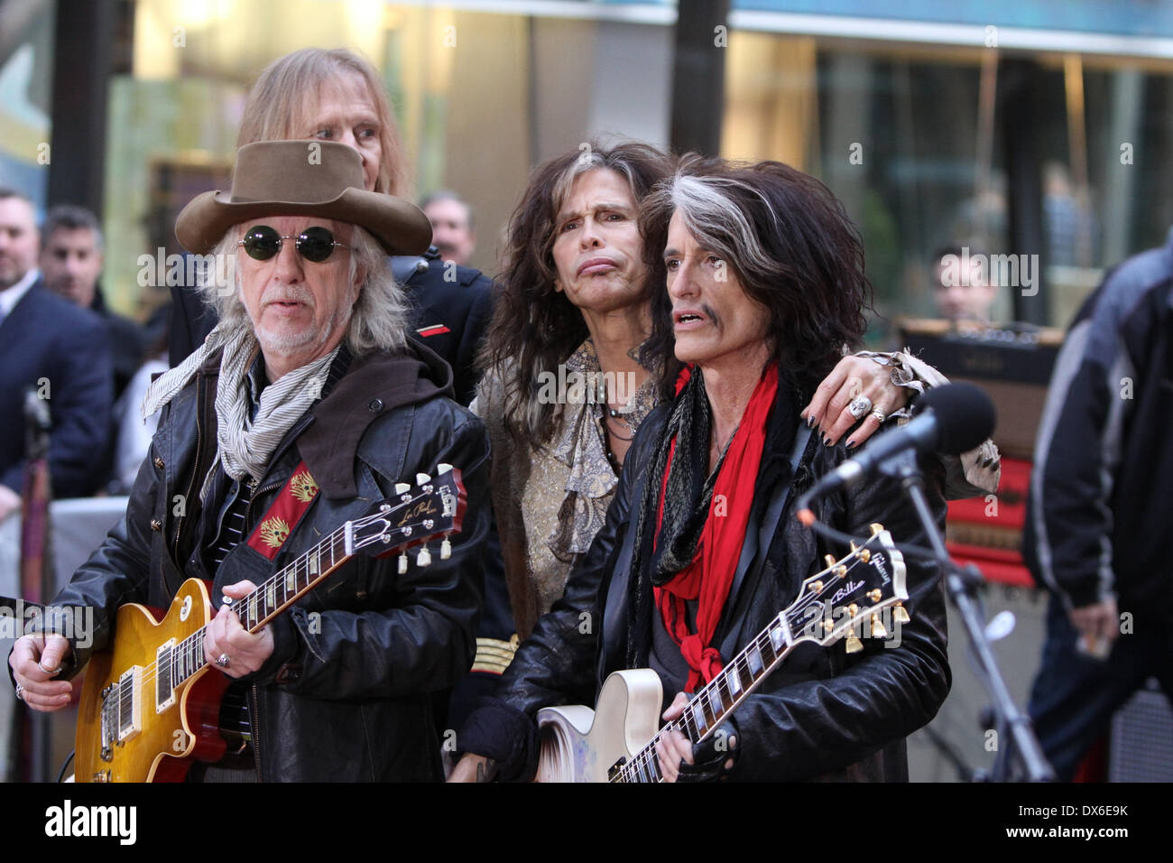 SUNRISE, FL - AUGUST 09: Steven Tyler and Joe Perry of <b>Aerosmith</b> perform at...