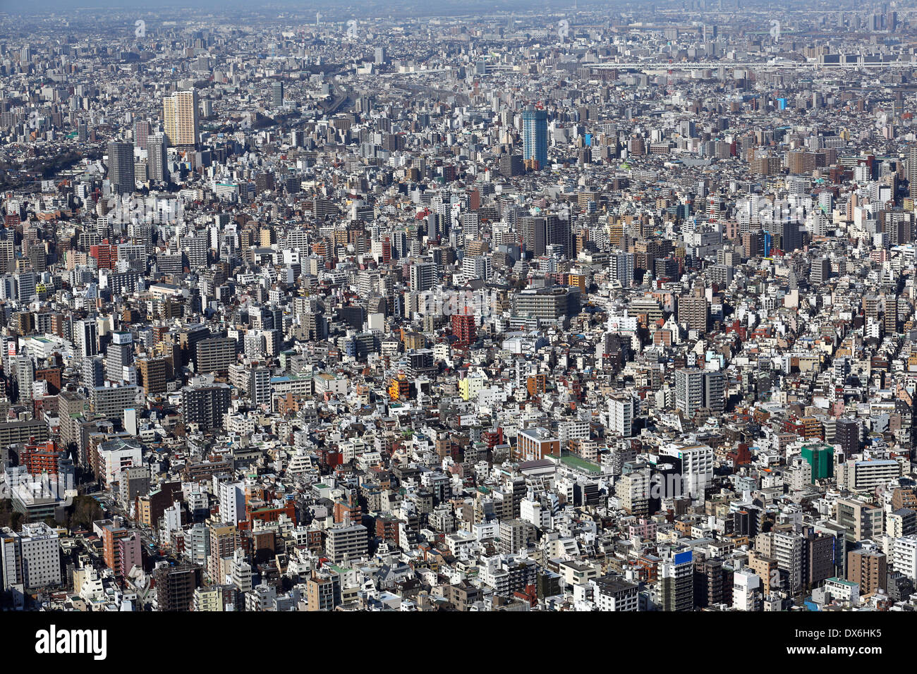 General aerial view of the city skyline, Tokyo, Japan  Stock Photo