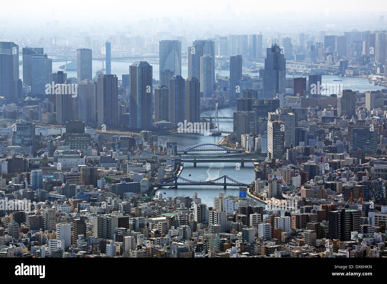 General aerial view of the city skyline, Tokyo, Japan Stock Photo