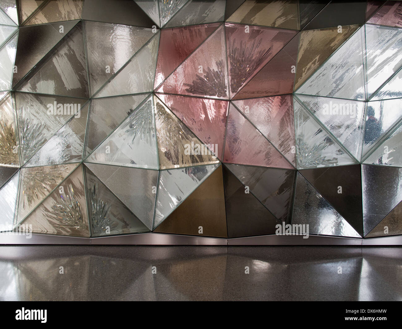 Ornate wall decoration, observation platform of the GE Building, Rockefeller Centre, New York Stock Photo