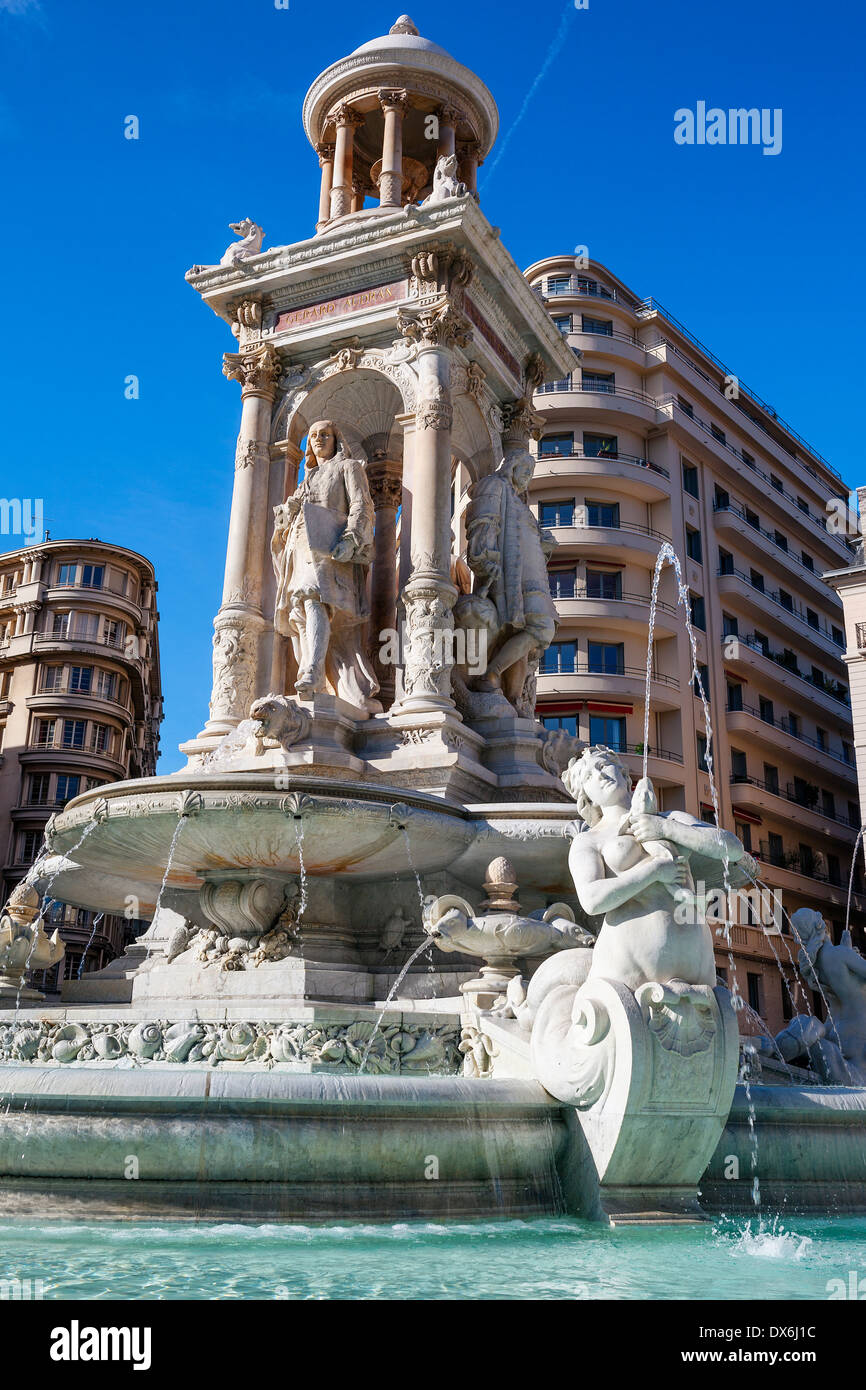 The Jacobin's Fountain in Lyon, France Stock Photo