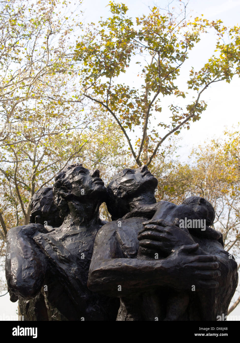 Sculptor Luis Sanguino's 'The Immigrants' in Battery Park, New York Stock Photo