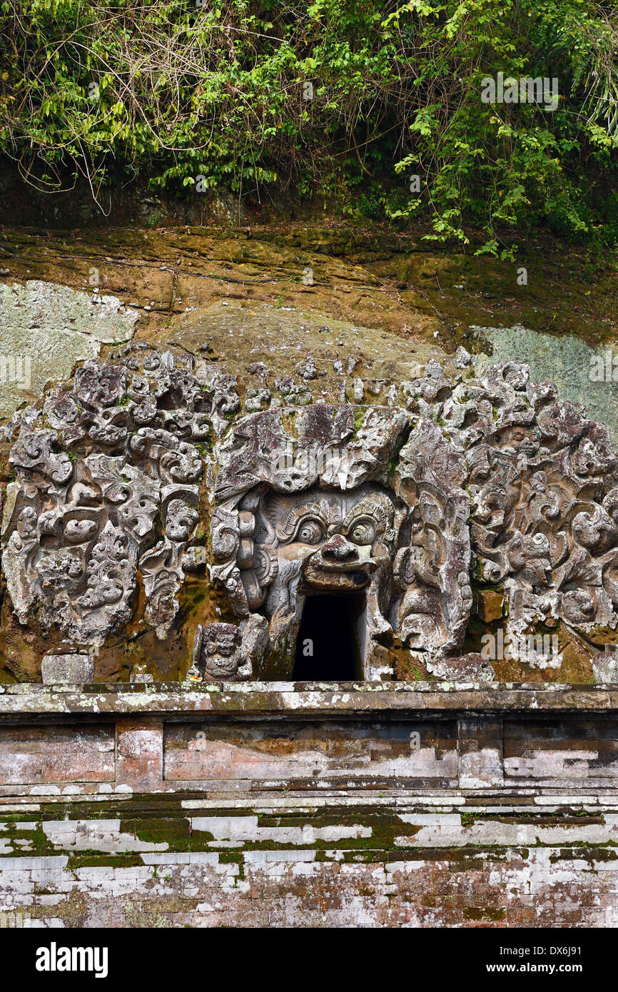 Goa Gajah, Elephant Cave entrance, near Ubud, Bali, Indonesia Stock Photo