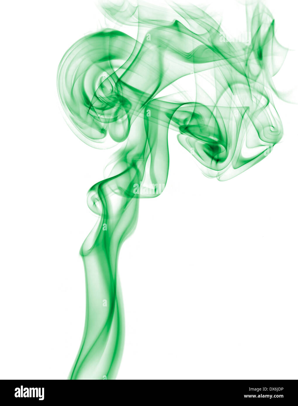 abstract green smoke isolated on white background Stock Photo - Alamy