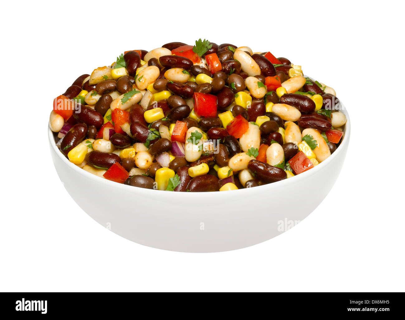 A bowl of bean salad Stock Photo