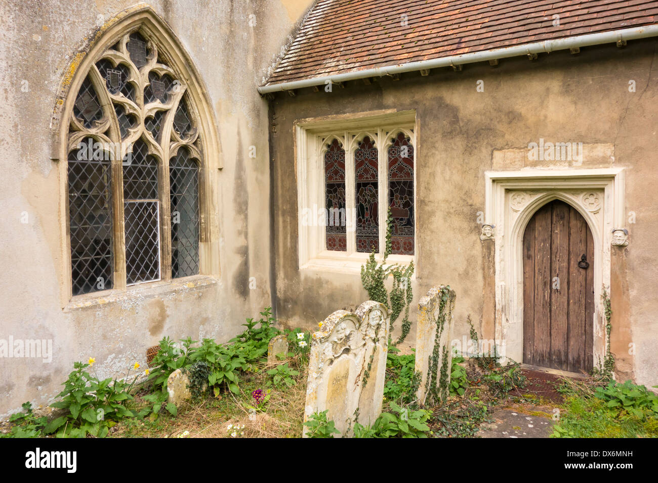 Secluded corner All Saints church Milton Stock Photo