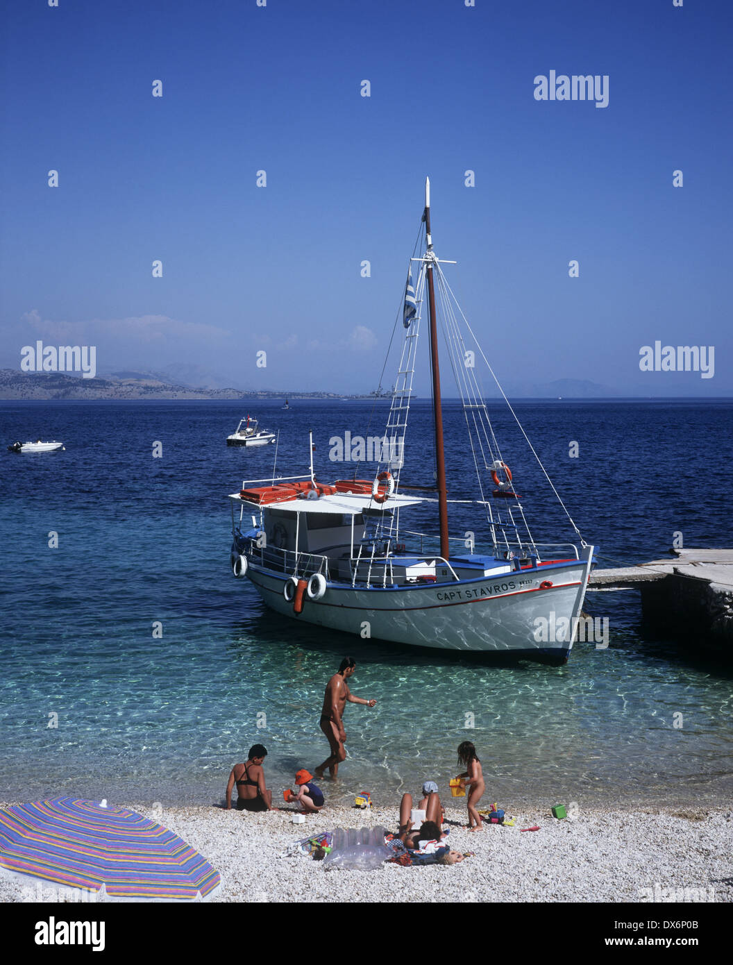 Nissaki, Corfu, Greek Islands.,Nissaki, Corfu, Greek Islands. Stock Photo