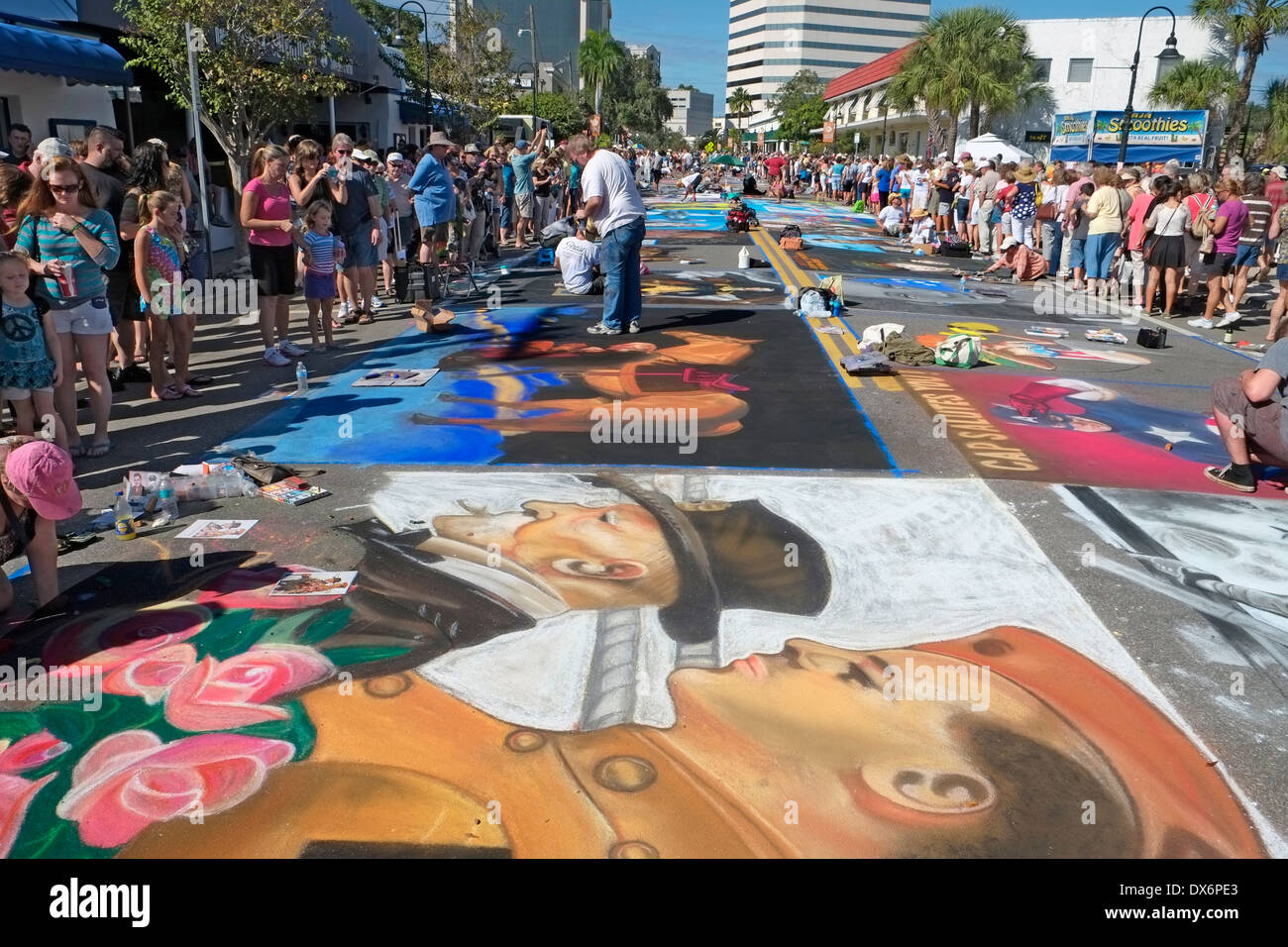 Sarasota Chalk Festival Historic Burns Square Florida Legacy of Valor