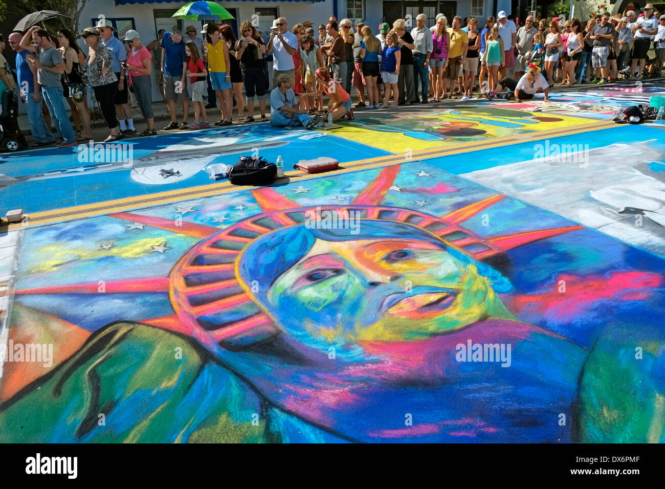 Sarasota Chalk Festival Statue of Liberty Historic Burns Square Florida