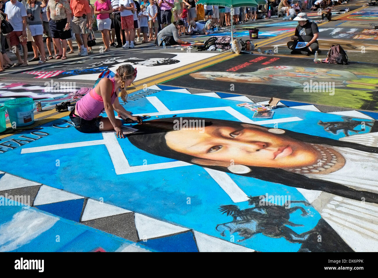 Sarasota Chalk Festival Native American Historic Burns Square Florida