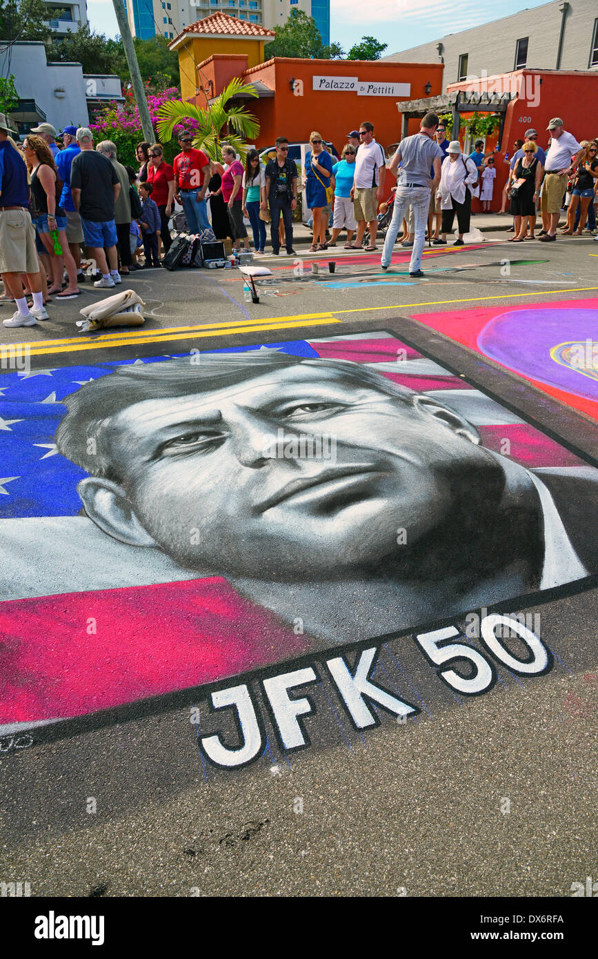 Sarasota Chalk Festival JFK Historic Burns Square Florida Legacy of