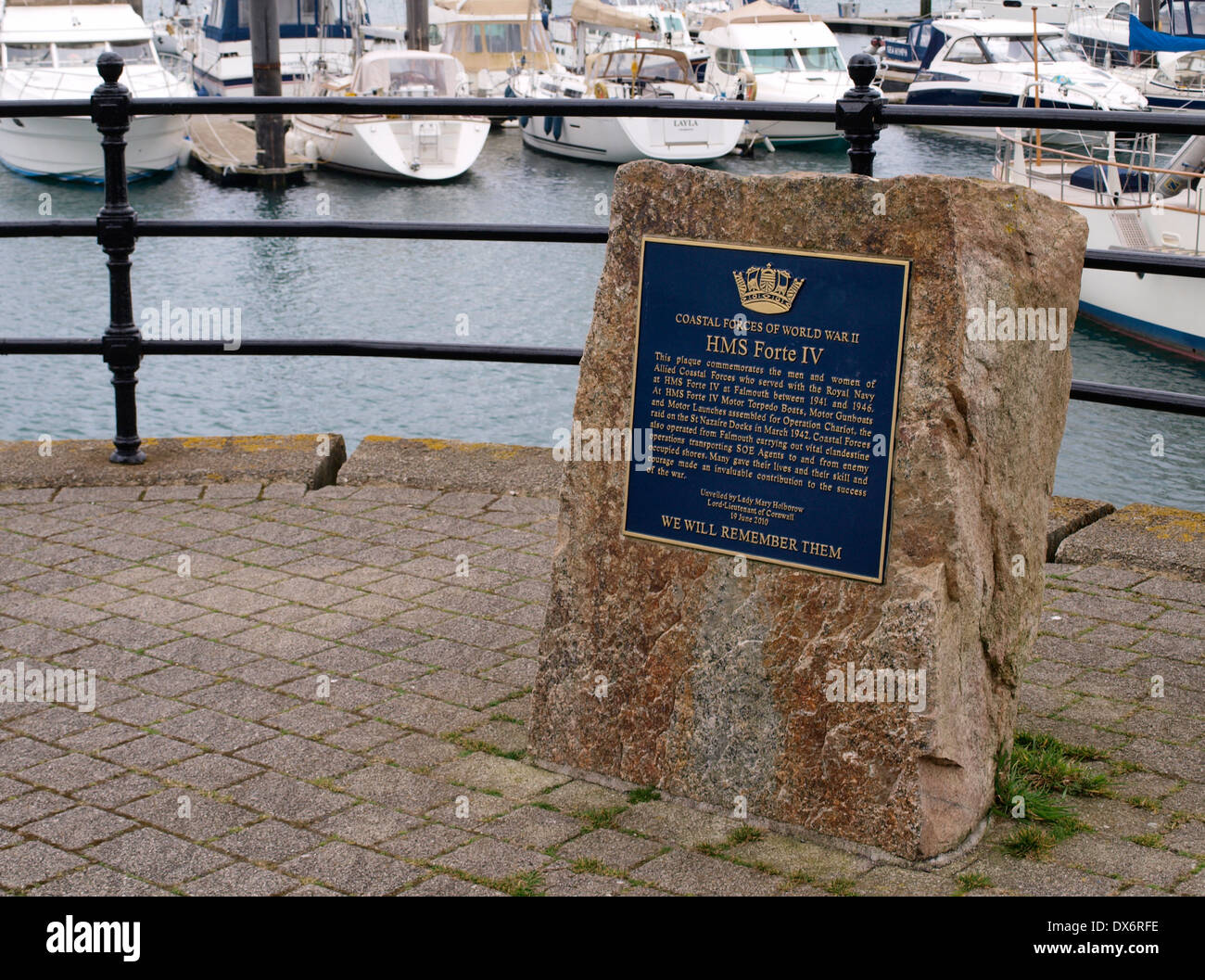 Plaque commemorating coastal forces of WWII who served at HMS Forte IV ...